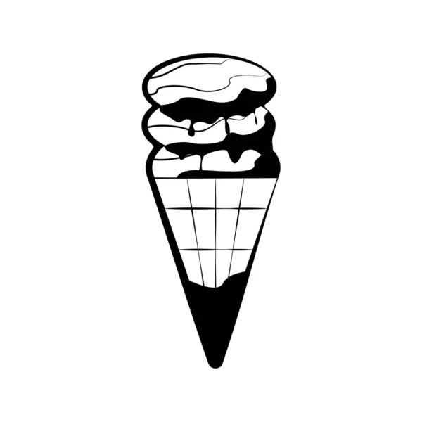 Dondurmanın Doodle tarzında vektör illüstrasyonu.