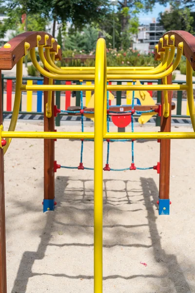 Yellow bars construction at playground — Stock Photo, Image