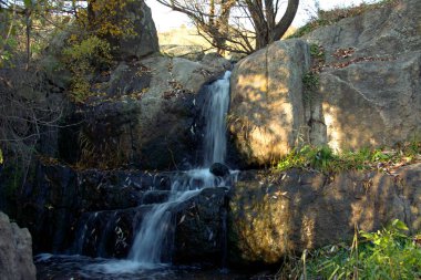 Sonbahar ormanındaki orman şelalesi