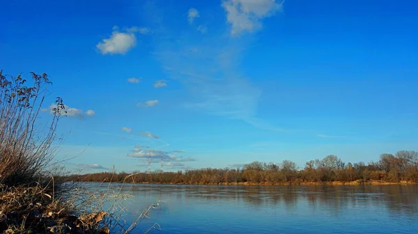 Paysage Fluvial Début Printemps — Photo