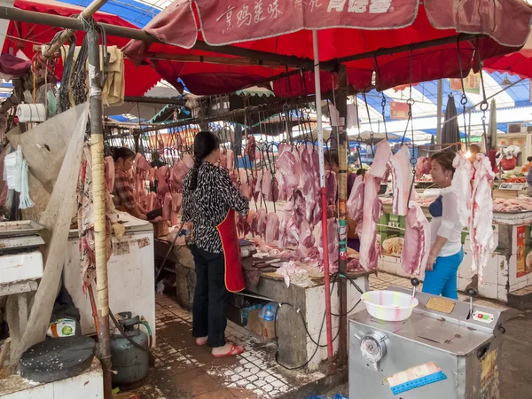 Mercado alimentario en Chengdu, China — Foto de Stock