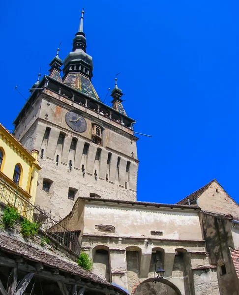 Wieża zegarowa Sighisoara w Rumunii — Zdjęcie stockowe