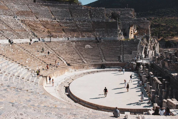 Izmir Selcuk Turquia Agosto 2021 Ephesus Ancient City Turkey Anfiteatro — Fotografia de Stock