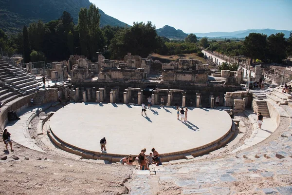 Izmir Selcuk Turquia Agosto 2021 Ephesus Ancient City Turkey Anfiteatro — Fotografia de Stock