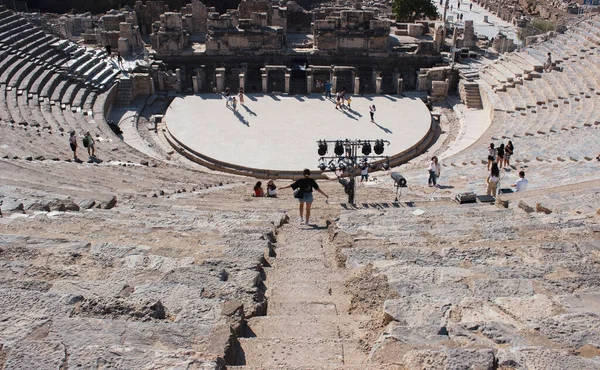 Izmir Selcuk Turquia Agosto 2021 Ephesus Ancient City Turkey Anfiteatro — Fotografia de Stock
