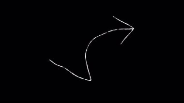 Ok el çizimi çizimi işaretleyici. Alfa kanallı Doodle ok göstergesi. Beyaz renkli ok.