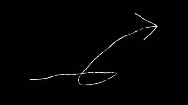 Ok el çizimi çizimi işaretleyici. Alfa kanallı Doodle ok göstergesi. Beyaz renkli ok.