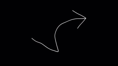 Ok el çizimi çizimi işaretleyici. Alfa kanallı Doodle ok göstergesi. Beyaz renkli ok.