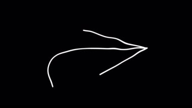 Ok el çizimi çizimi işaretleyici. Alfa kanallı Doodle ok göstergesi. Beyaz renkli ok.