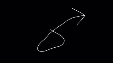 Ok el çizimi çizimi işaretleyici. Alfa kanallı Doodle ok göstergesi. Beyaz renkli ok.