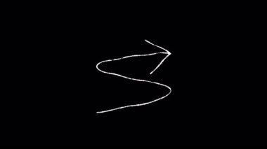 Ok el çizimi çizimi işaretleyici. Alfa kanallı Doodle ok göstergesi. Beyaz renkli ok.