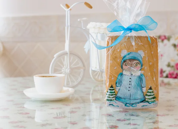 Gingerbread Noel baykuş — Stok fotoğraf