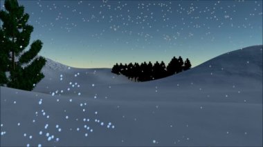 Noel animasyonu - parçacıklar halinde metin, animasyon kardan adam ve kayan yıldız