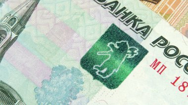 1000 Rus rublesinin elementi. Makrofotoğrafçılık