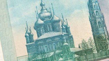 1000 Rus rublesinin elementi. Makrofotoğrafçılık