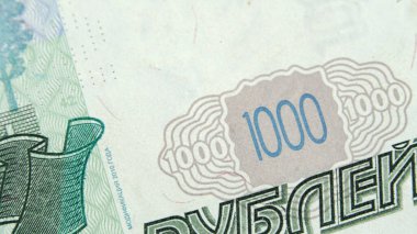 1000 Rus rublesinin elementi. Makrofotoğrafçılık