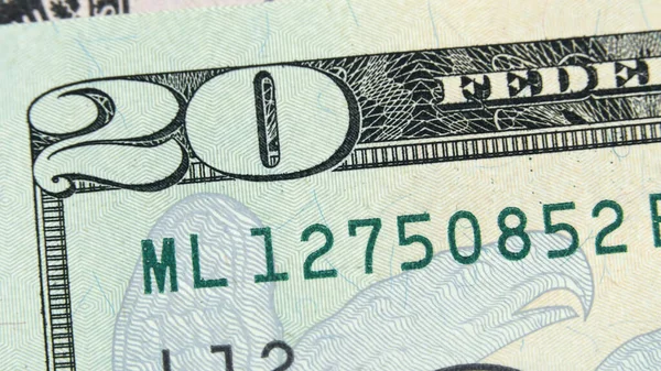 Στοιχείο Αμερικανικού Χαρτονομίσματος Δολάρια Μακροφωτογραφία — Φωτογραφία Αρχείου