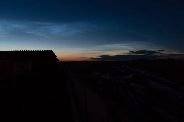 Silhouette Part House Beautiful Sunset Sky — Stock Photo, Image