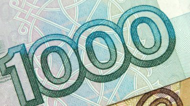 1000 Rus rublesinin elementi. Makrofotoğrafçılık