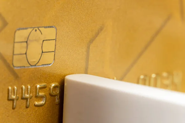 Close-up of Bank card paying for a purchase using NFC technology