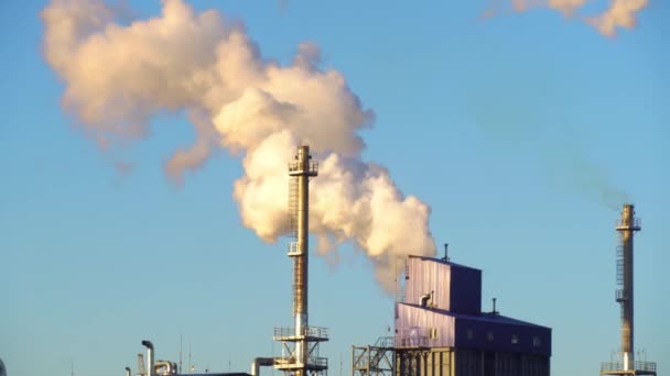 Poluição ambiental: tubo com fumaça. ecologia. — Vídeo de Stock