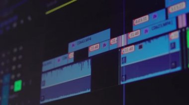 Bilgisayarındaki video düzenleme. Makro görüntü.