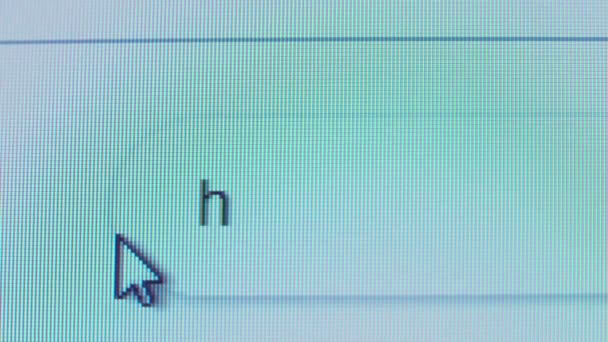 Http://WWWWW, написаний на панелі пошуку з символом курсора і збільшувача — стокове відео