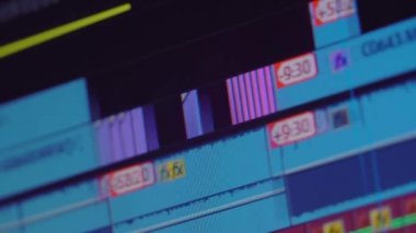 Bilgisayarındaki video düzenleme. Makro görüntü.