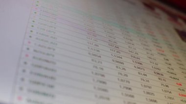 Dijital ekranda yakın plan finansal ticaret şeması.