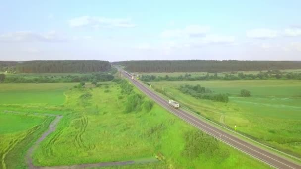 View from the drone is repair of road or bridge. movement of cars is difficult. — Stock Video