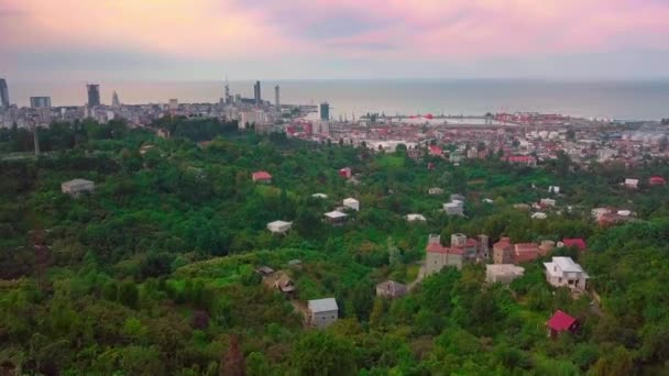 Зйомки з висоти на курортному місті Батумі в грузинській Аджарії.. — стокове відео