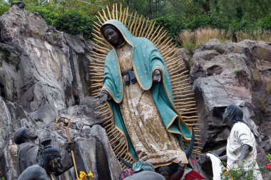Mexico City, Meksika - 18 Ekim 2017 Juan Diego Guadalupe 'a Bakire Meryem Anıtı