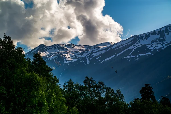 Picos de montaña contra el cielo azul —  Fotos de Stock