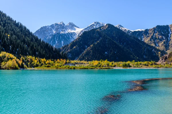 Alpine lake Issyk Stock Image