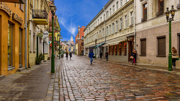 pedestrian street in Kaunas