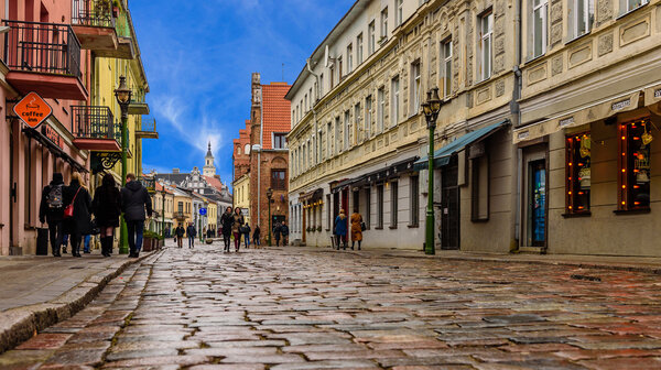 pedestrian street in Kaunas