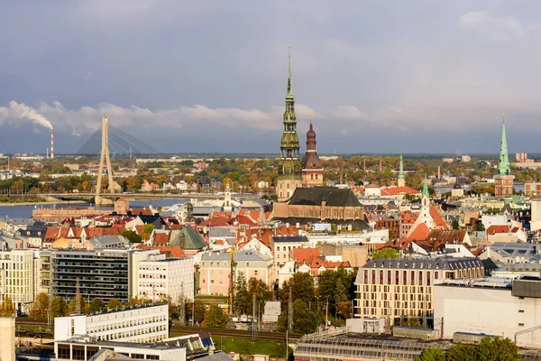 Riga Letonia Octubre 2019 Turismo Letonia Hermosa Vista Aérea Ciudad — Foto de Stock