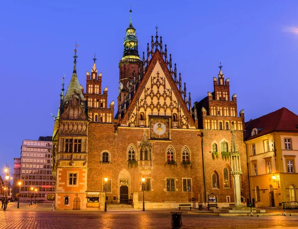 Wroclaw Polonia Octubre 2019 Turismo Polonia Ayuntamiento Casco Antiguo Wroclaw — Foto de Stock