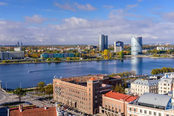 Riga Lettland Oktober 2019 Sevärdheter Lettland Vacker Antenn Utsikt Över — Stockfoto