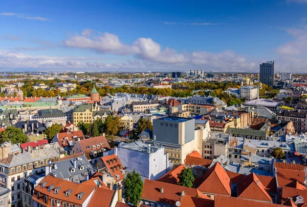 Riga Lettland Oktober 2019 Sevärdheter Lettland Vacker Antenn Utsikt Över — Stockfoto