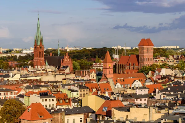 Sightseeing Polen Stadtbild Von Torun Schöne Luftaufnahme Der Toruner Altstadt Stockfoto