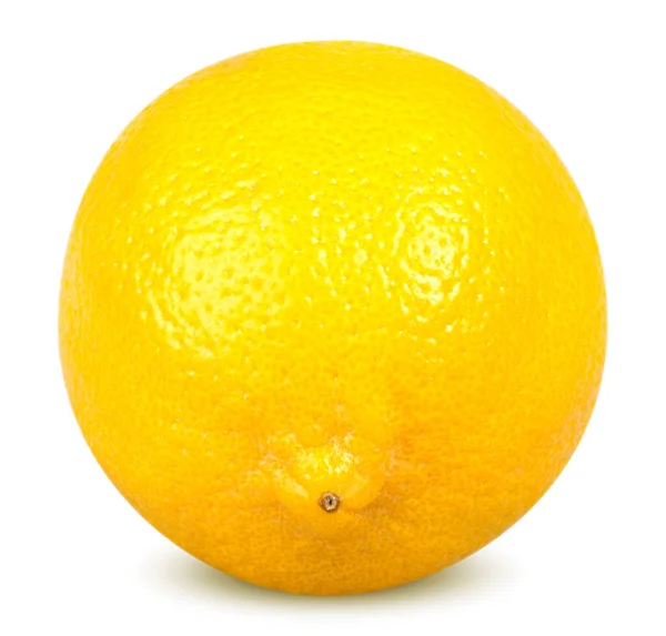Ізольований Лимон Один Цілий Лимонний Цитрусовий Фрукт Ізольований Білому Тлі — стокове фото