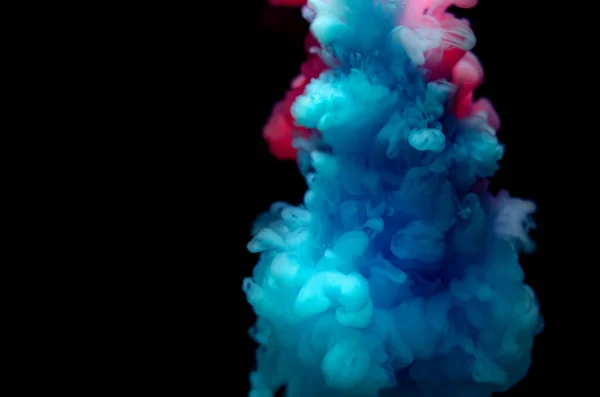 Mehrfarbige Farben Wasser Tinte Wirbelt Unter Wasser Eine Wolke Der lizenzfreie Stockbilder
