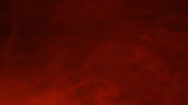 Renkli kırmızı boya damlaları suya karışıyor. Mürekkep suyun altında dönüyor. Renkli akrilik bulut soyut duman patlaması. Görüntüyü kapat