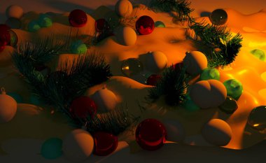 Dijital Render Noel Kutlama Kartı Festivali Arkaplanı