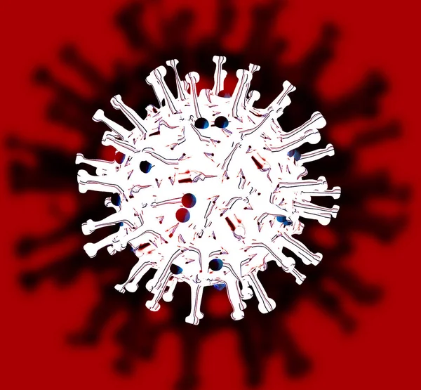 Virus Rendering Corona Covid Pandemia — Foto Stock