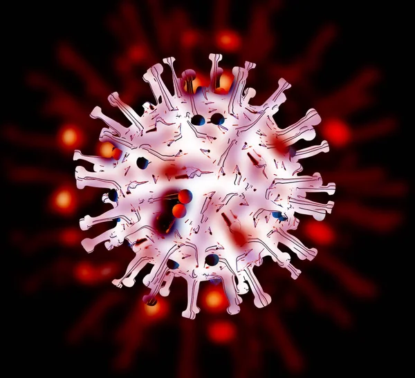 Rendering Corona Virus Covid Pandemi — Stockfoto
