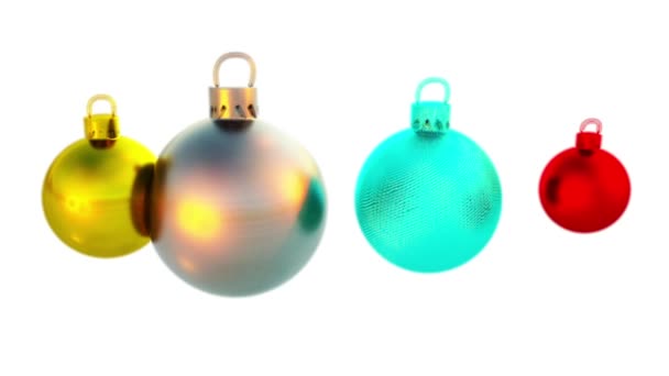 Renderowania Christmas Bauble Party Dekoracjiv — Wideo stockowe