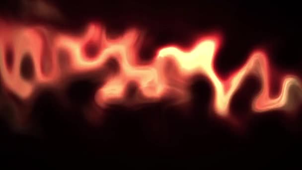 Digital Rendering Abstract Red Orange Wavy Fire Background — Stock Video