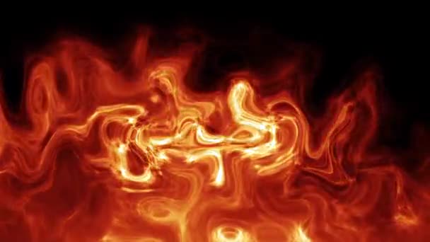 Digital Rendering Abstract Red Orange Wavy Fire Background — Stock Video
